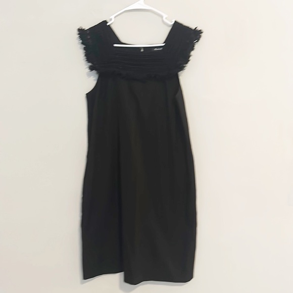 MADEWELL Black Sundream Fringe Crotchet Shift cotton dress pocket lined Size S 4 - Picture 4 of 7